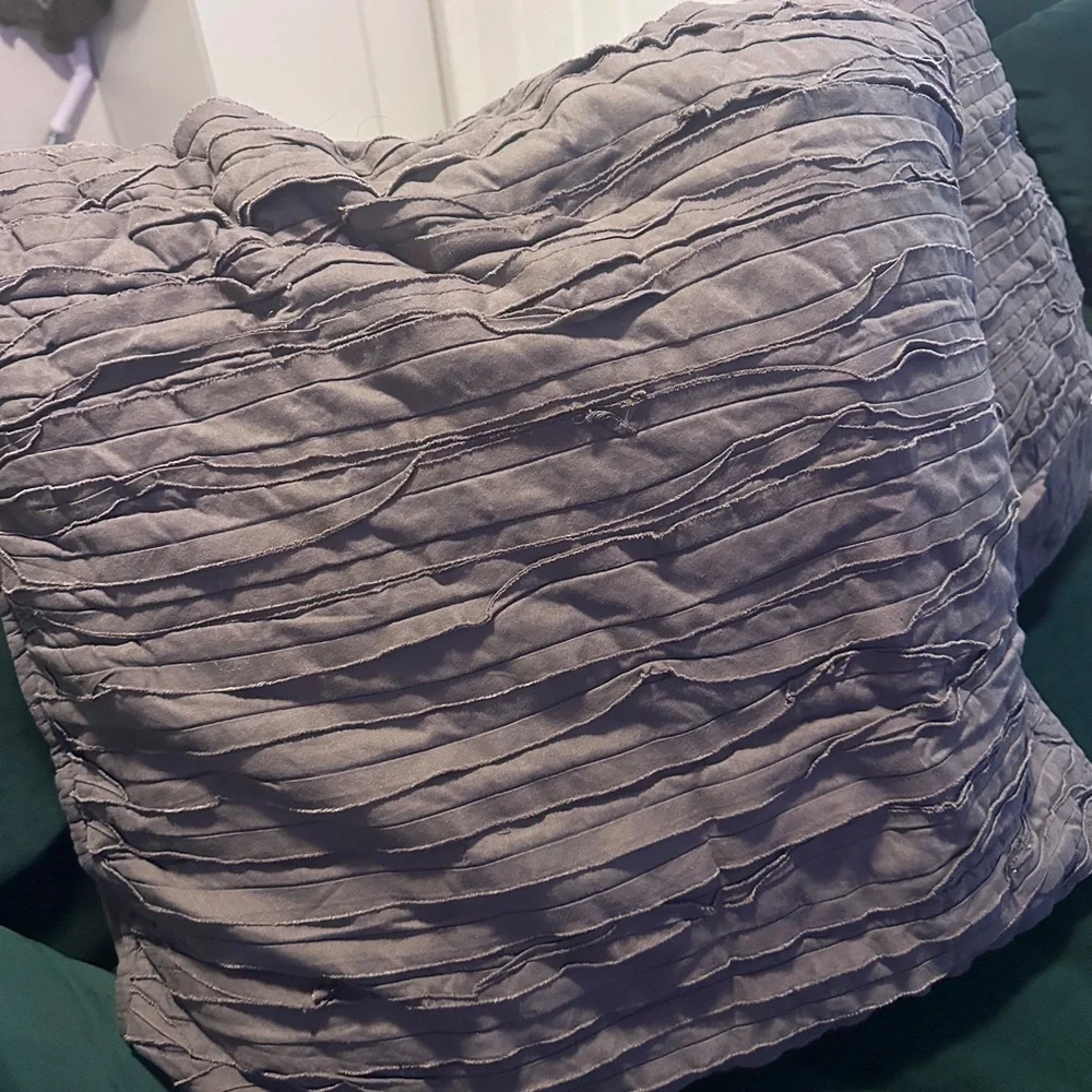 Elegant Gray Textured Euro Sham - Set of 2